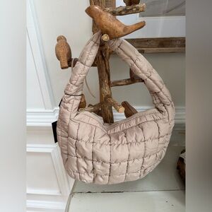 Do Everything in Love Quilted Tan Shoulder Bag